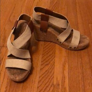 Lucky Brand cork wedge bandage heels-Marla